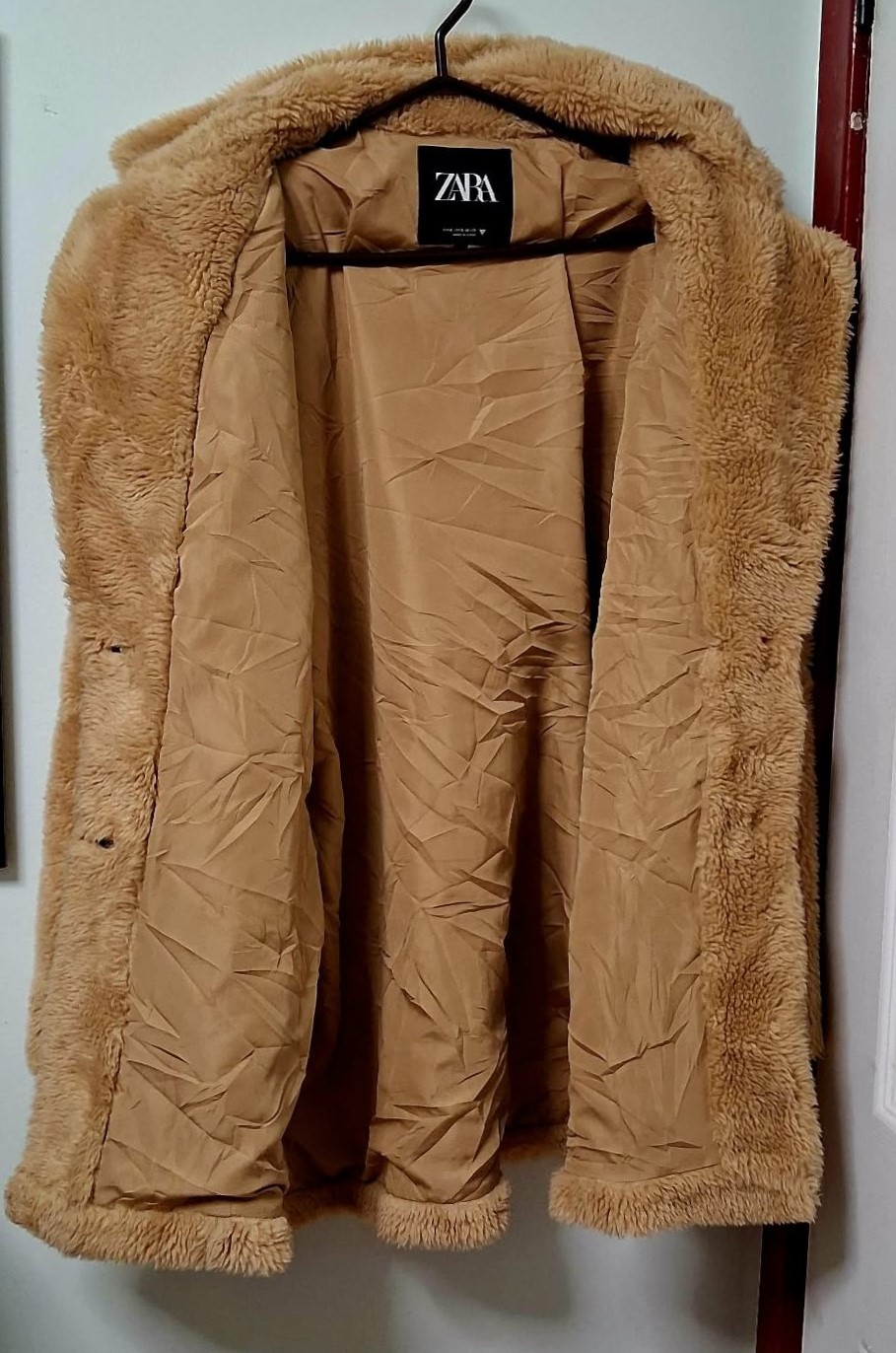 ZARA Oversized Plush Teddy Bear Fur Coat Mid-length - photo 4