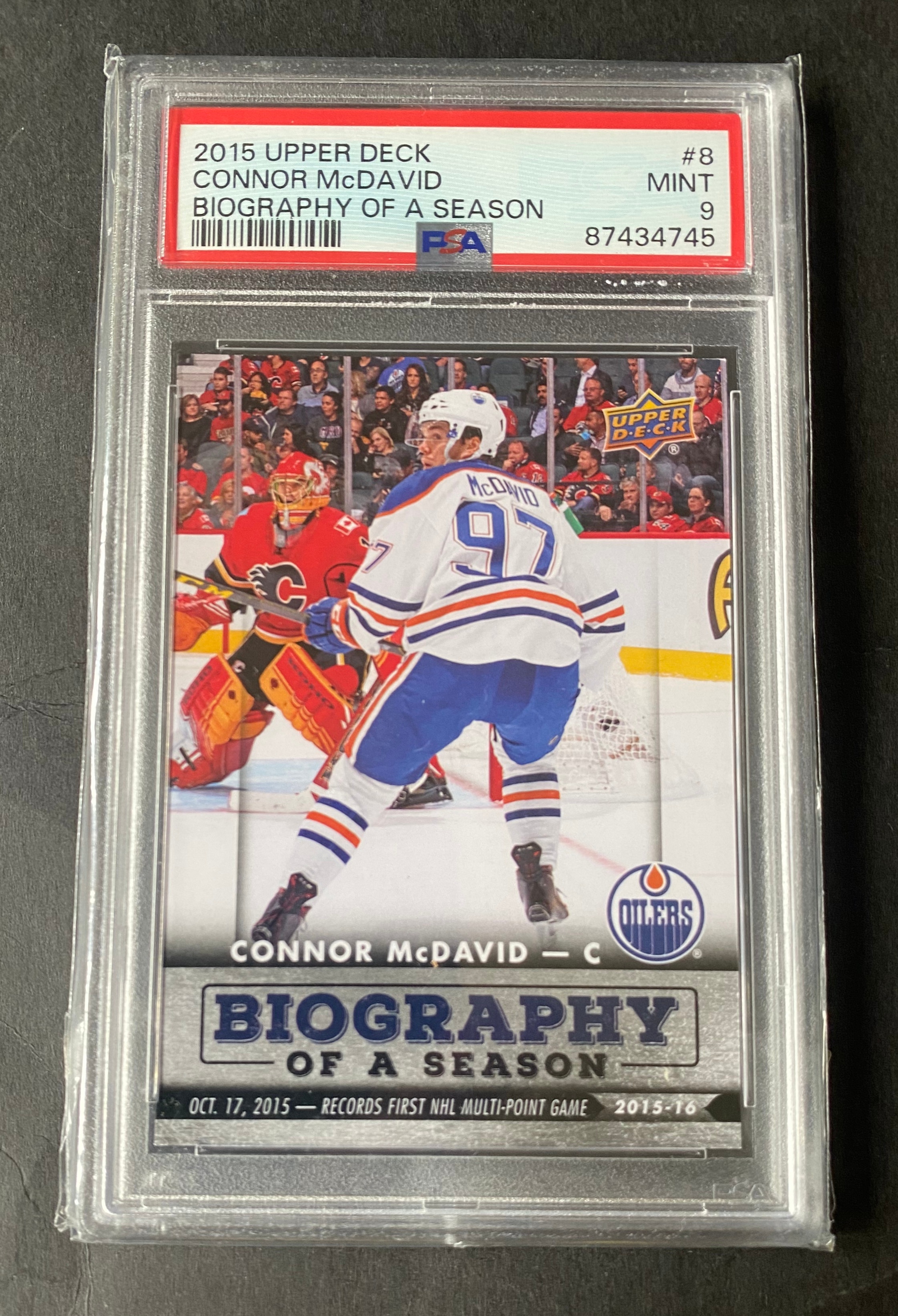 2015 Edmonton Oilers Connor Mcdavid Rookie #9 Mint PSA 9