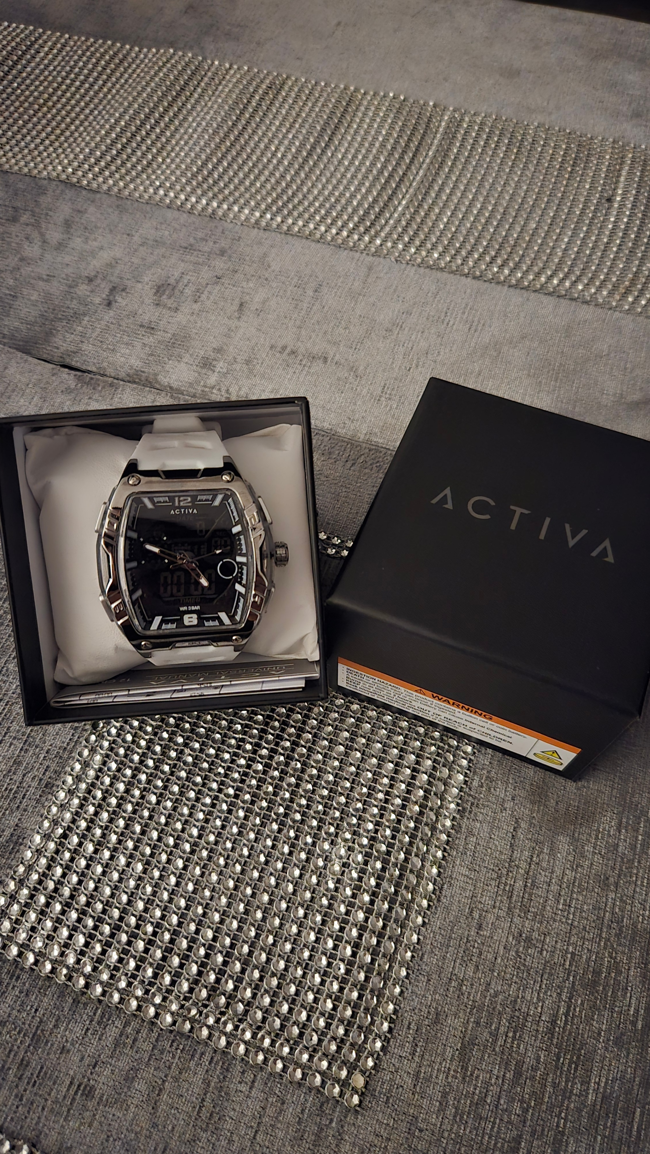 Activa Venzis X Invicta Digital Men's Watch - 50mm. White