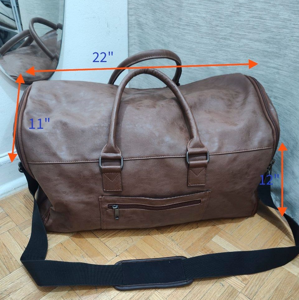 NEW BIG Travel Bag, Carry On Duffel Bag Waterproof PU Leather 22