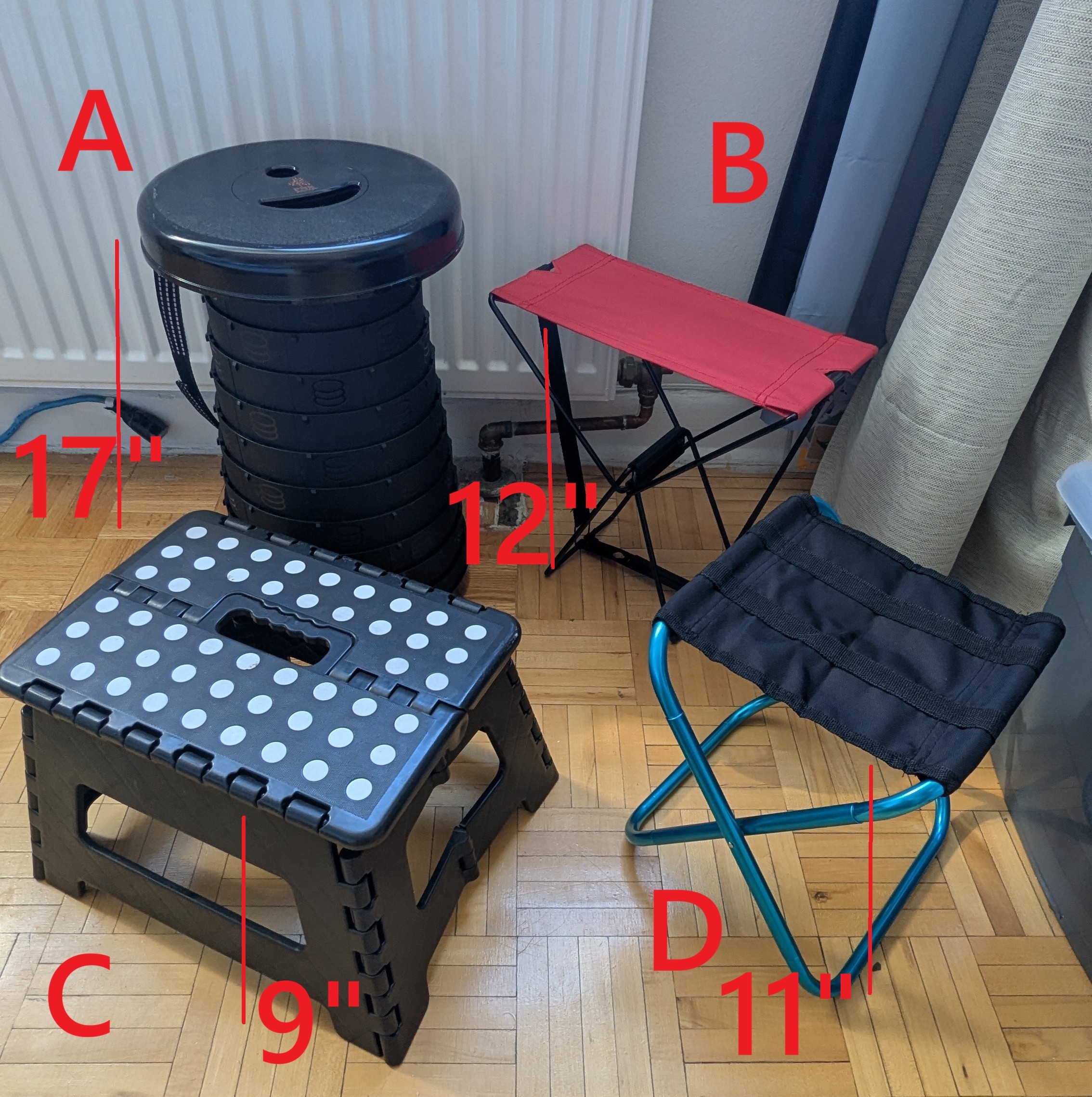 Portable Foldable Collapsible Telescoping Pocket Stool Chair Sea