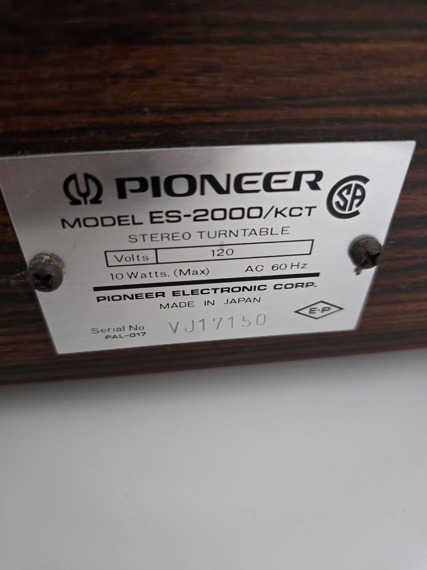 Vintage Pioneer ES-2000 Stereo Turntable - photo 4