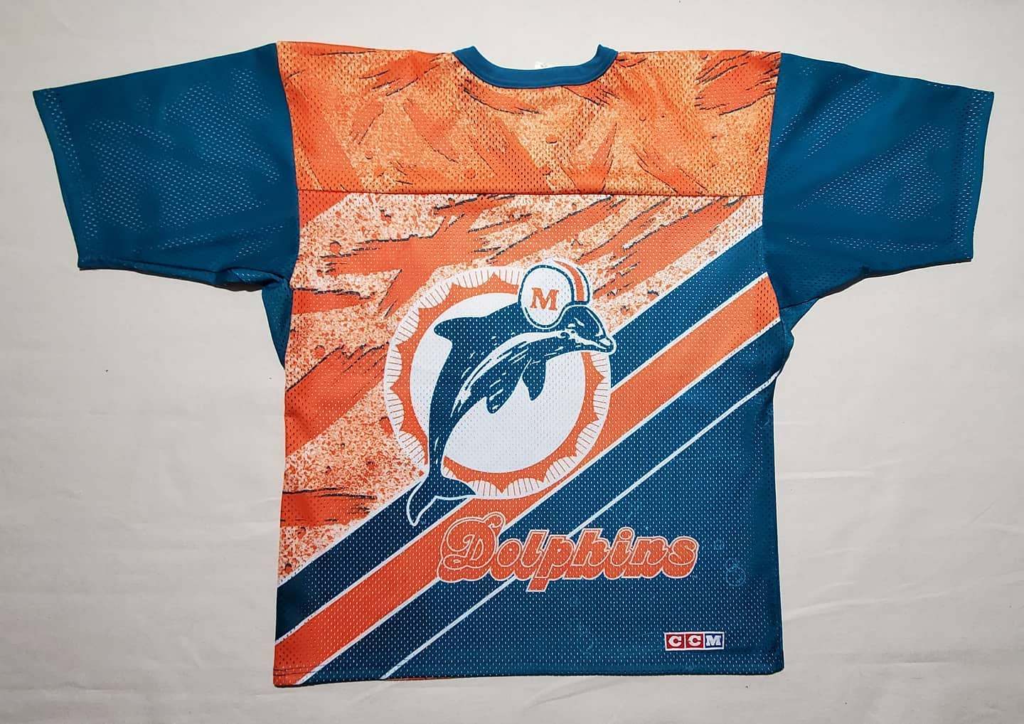 Vintage Miami Dolphins All-Over Print CCM Maska Jersey - photo 2