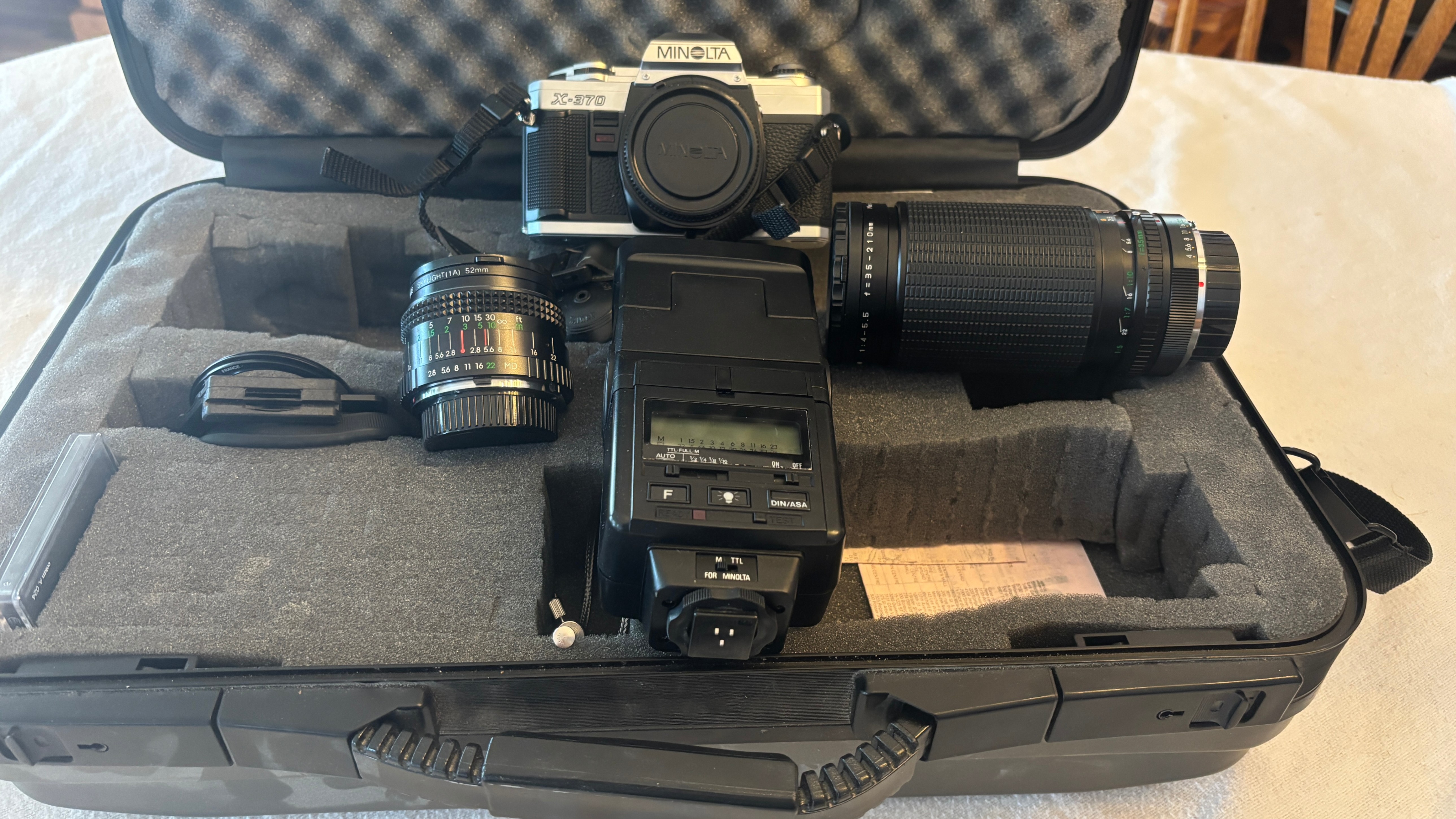 Minolta X-370 35mm Camera Kit with Lenses and Flash
