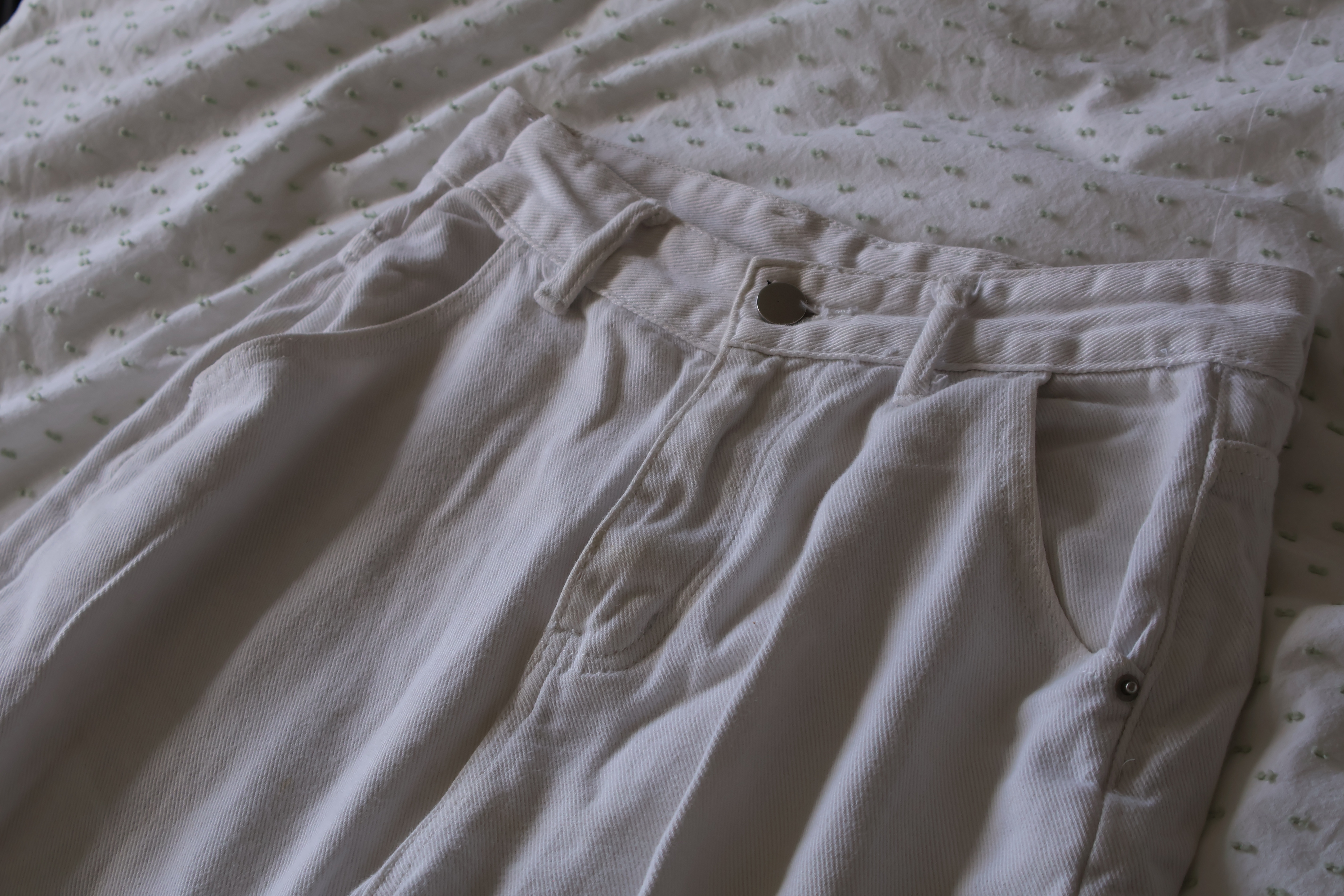 White Cargo Pants with Side Pockets
