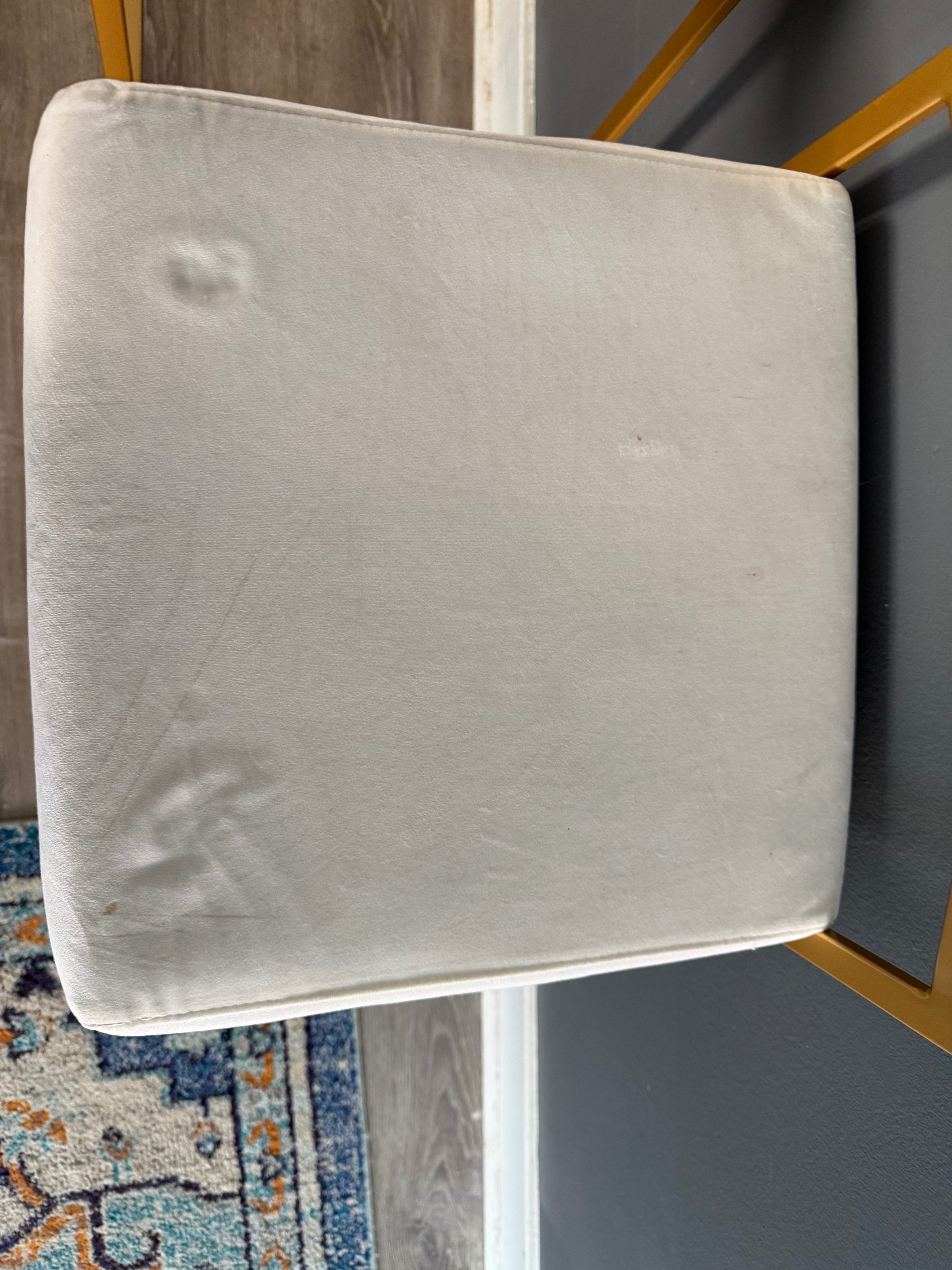 Set of 2 Gold and Cream Velvet Bar Stools - photo 4
