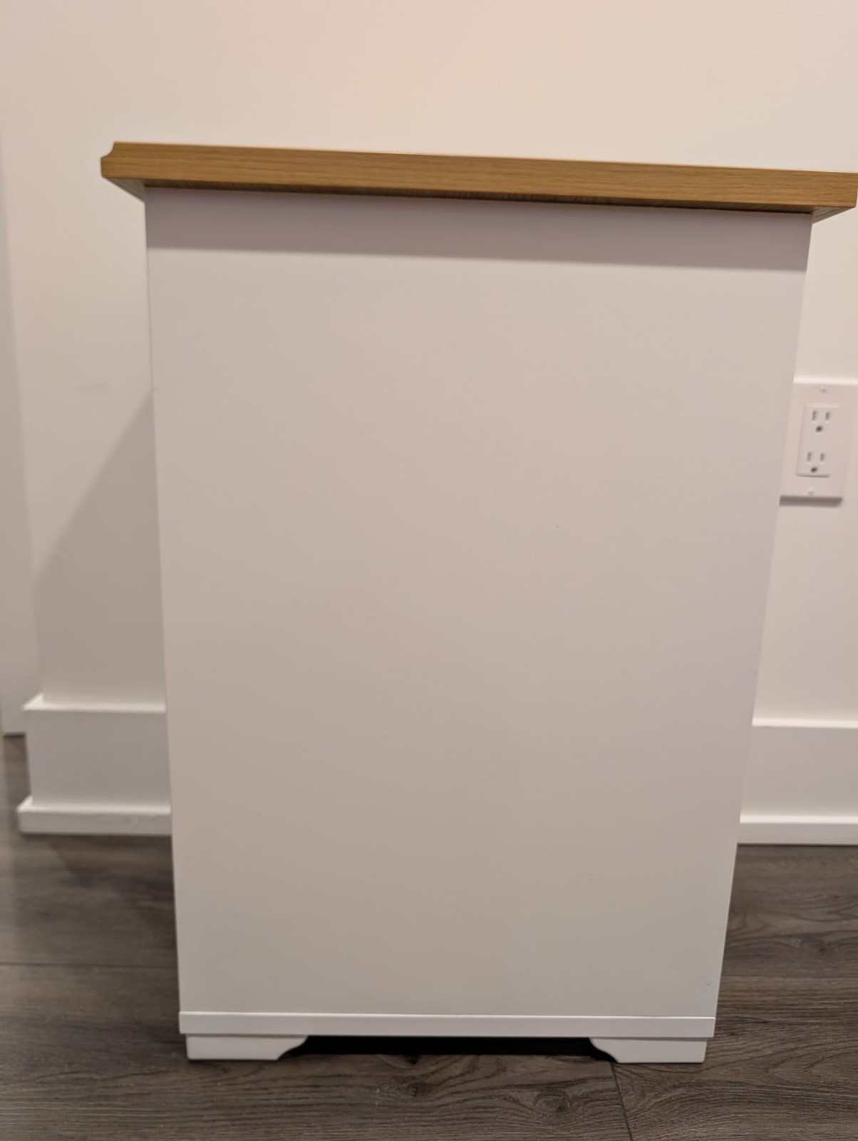 IKEA SKRUVBY side table in white with an oak-look top. - photo 2