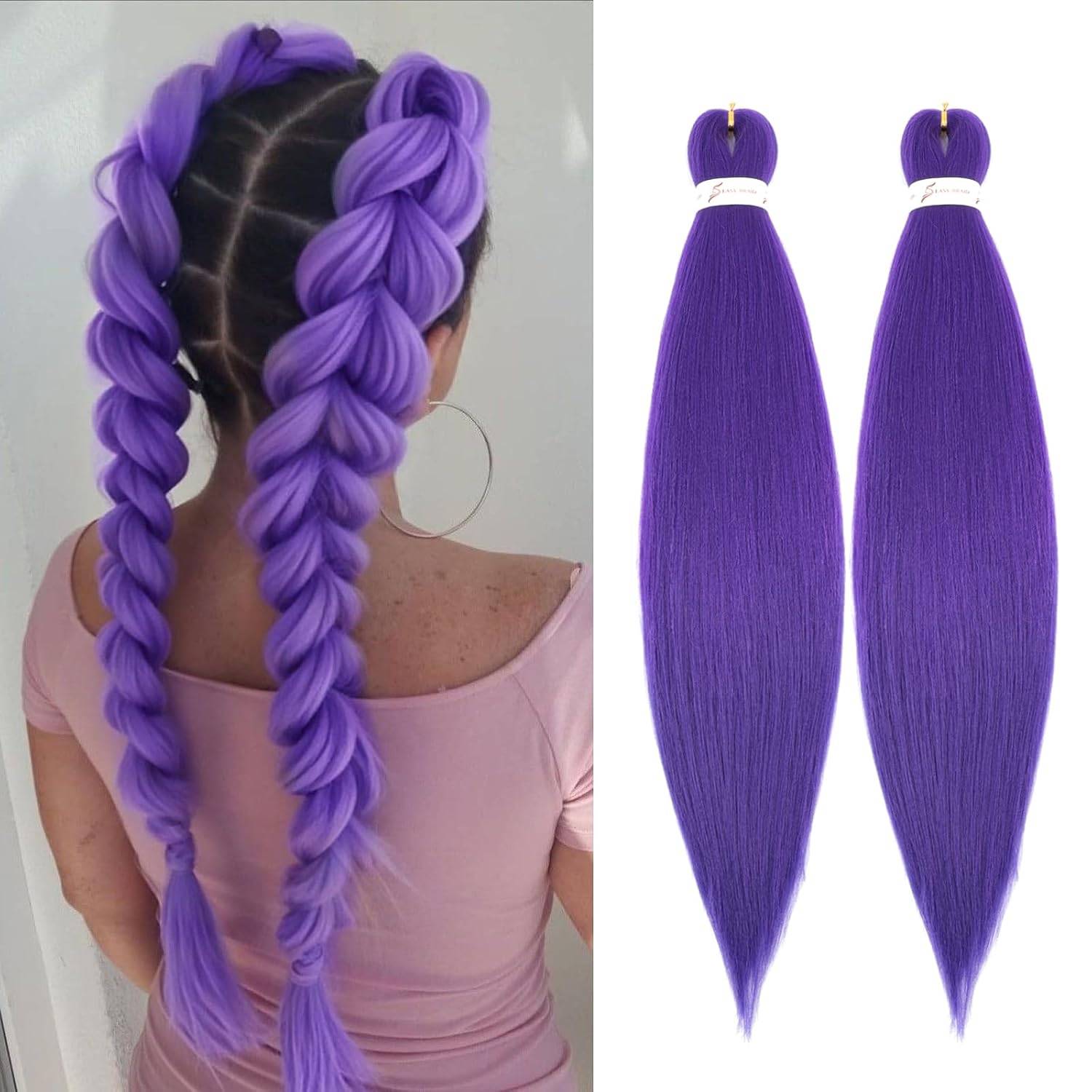 NEW~ 26" Purple Braiding Hair – Pre-Stretched – 2PCS