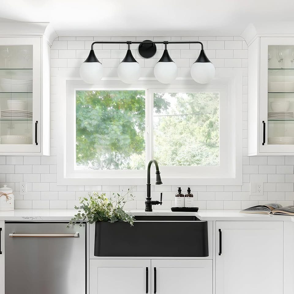 New Bathroom Vanity Light Fixtures, 4-Light Modern, E26 Base - photo 4