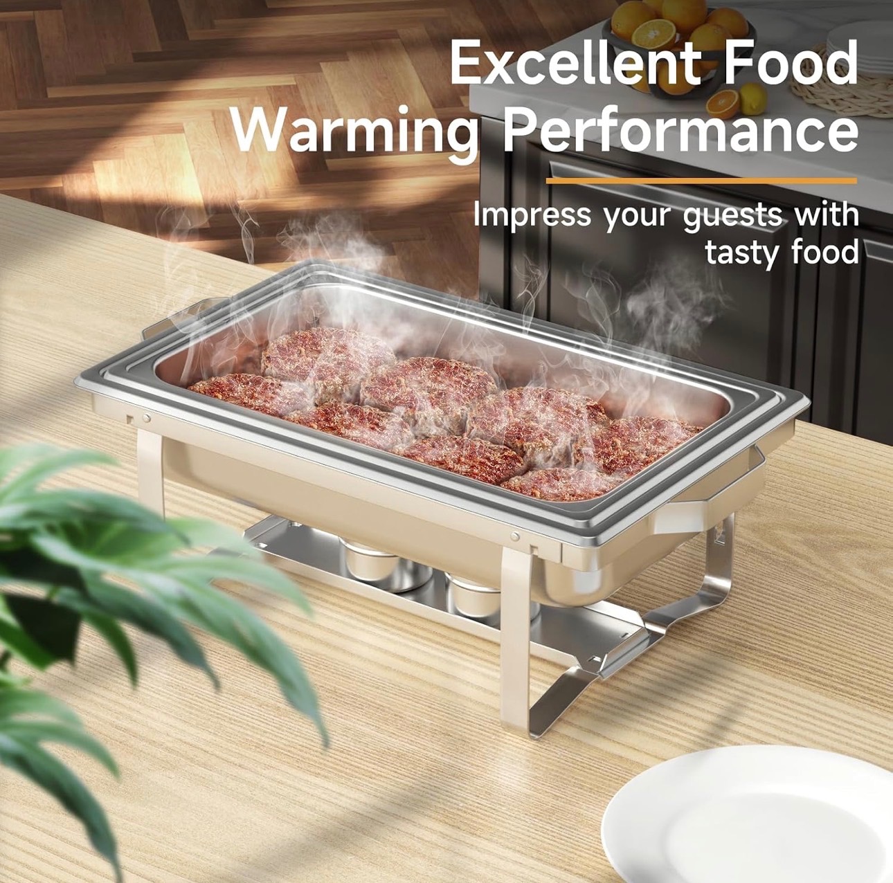 Chafing Dishes for Buffet Warmer 4 Set 9QT High Grade Stainless - photo 5