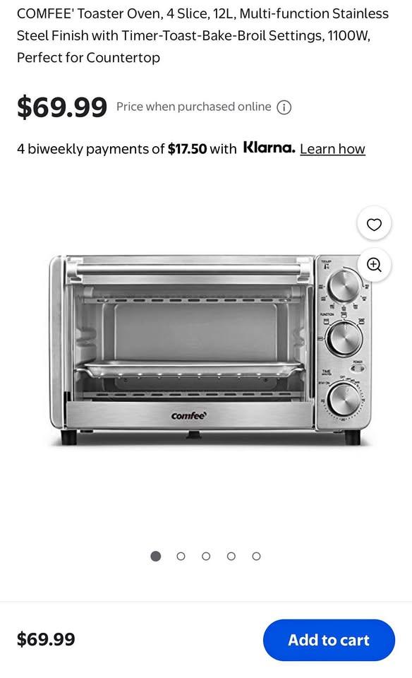 SEALED 12L 4-Slice Toaster Oven - Stainless Steel (New)
