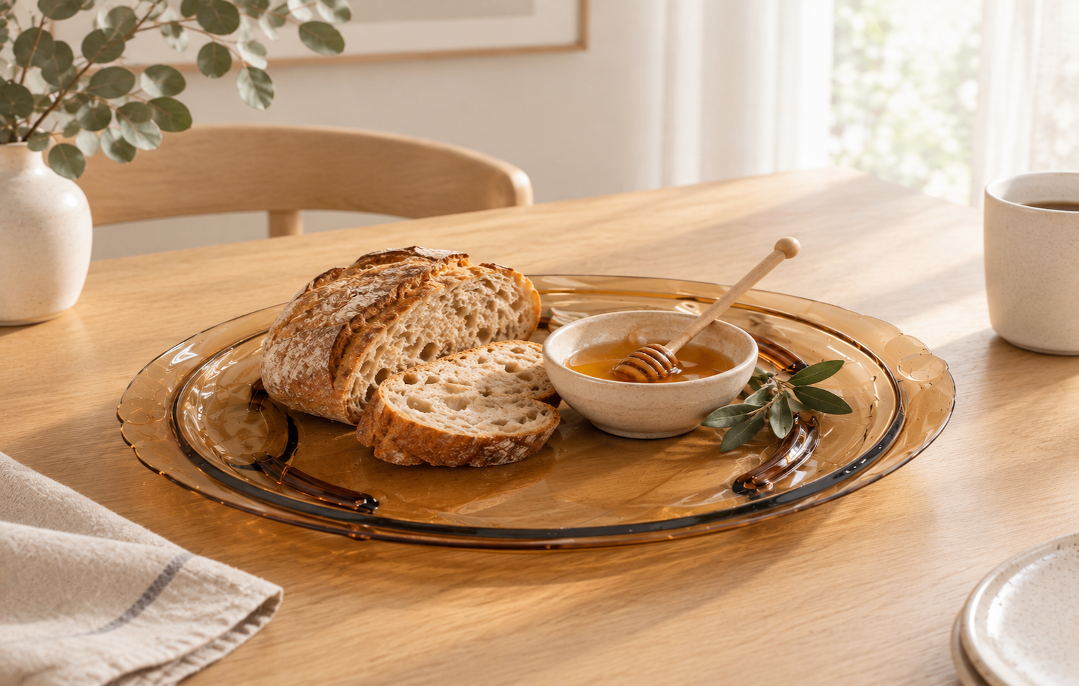 Pyrex Amber Glass Oval Serving Tray