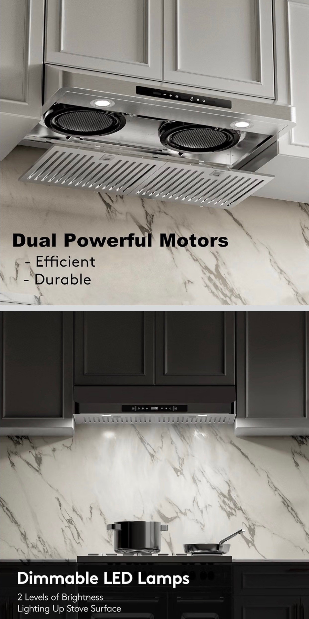NEW: Range Hood Stainless Steel 30" Touch Control Top/Rear Vents - photo 5