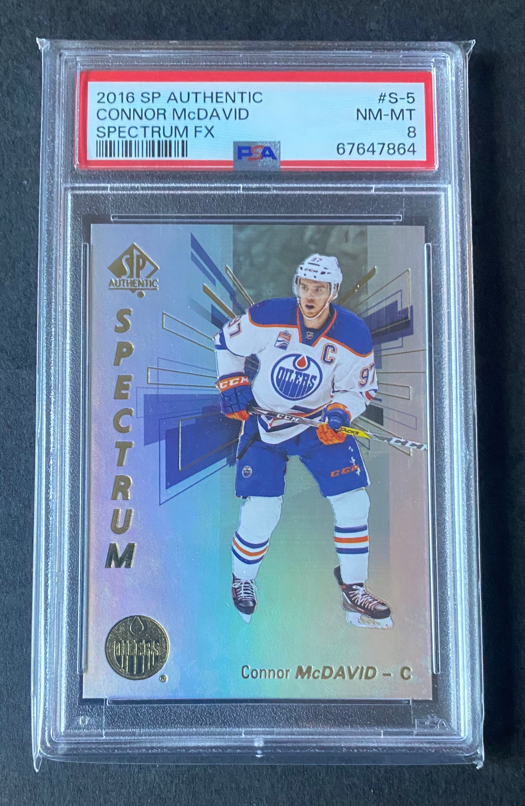 2016 Edmonton Oilers Connor Mcdavid Spectrum FX PSA 8