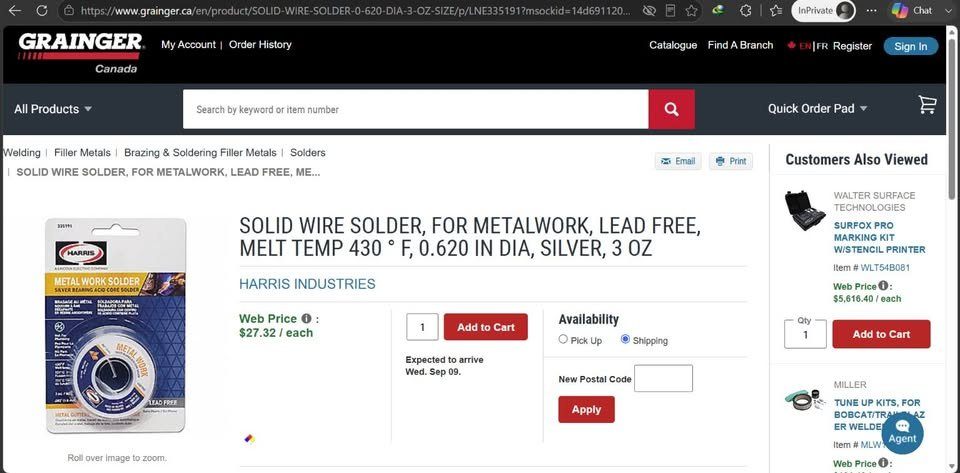 New Solid Wire Solder for Metalwork, Lead Free Melt Temp 430 3oz - photo 2