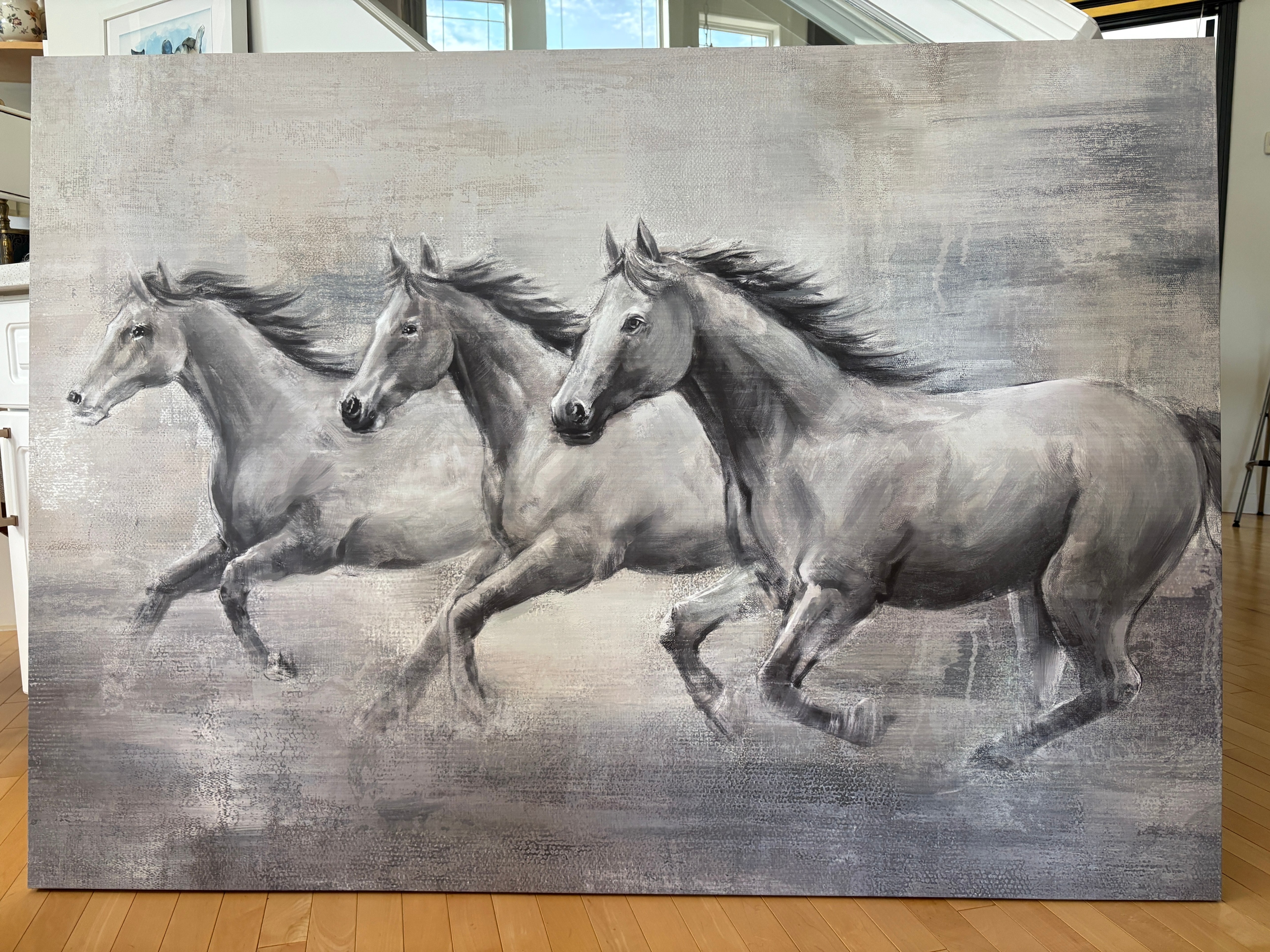 Three Horses – Large Wrapped Canvas Wall Art