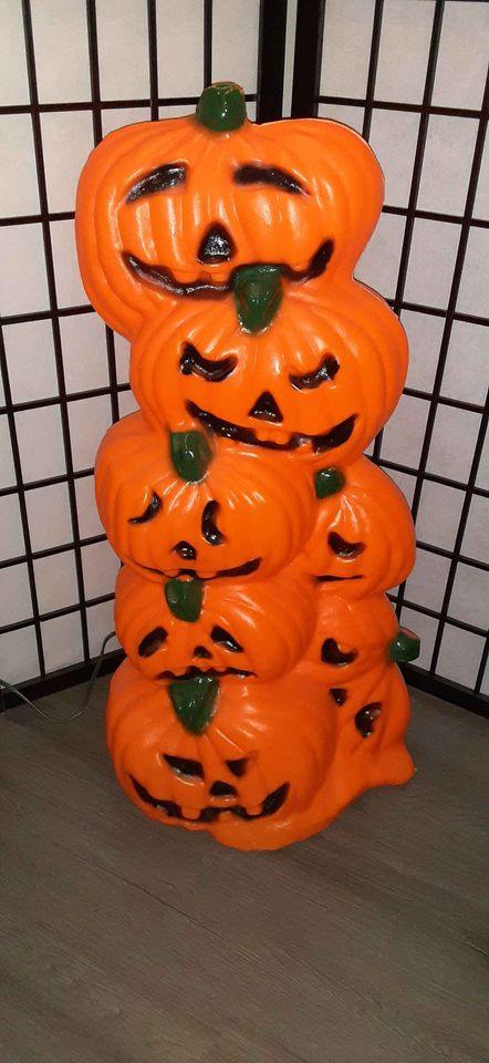 Vintage Halloween Blow Mold Stacking Pumpkins Totem 31"