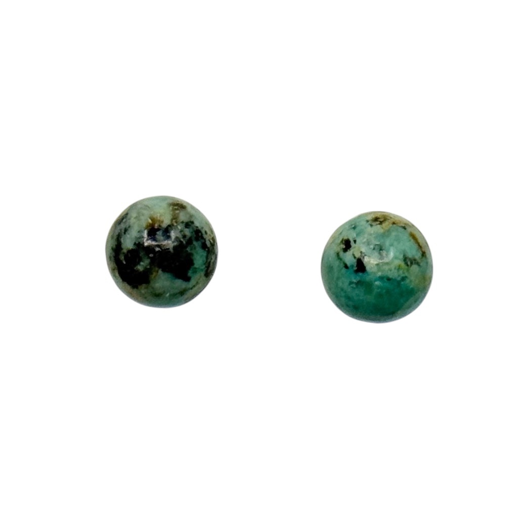 Hand Made sterling silver turquoise bead stud earrings