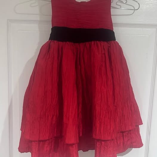 Red Sleeveless Girl's Party Dress 4
