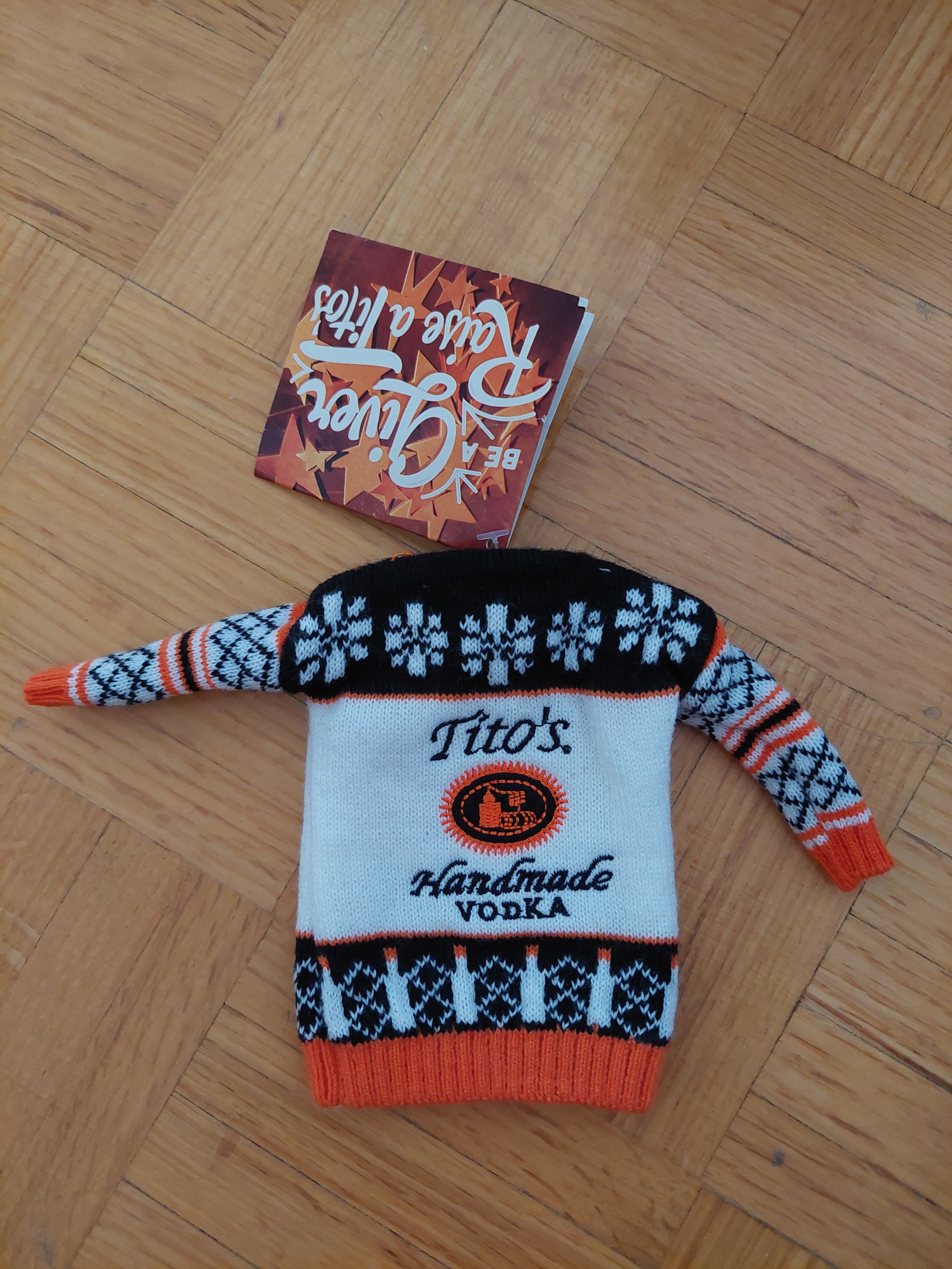 Tito's Handmade Vodka Miniature Sweater Bottle Cover - photo 3