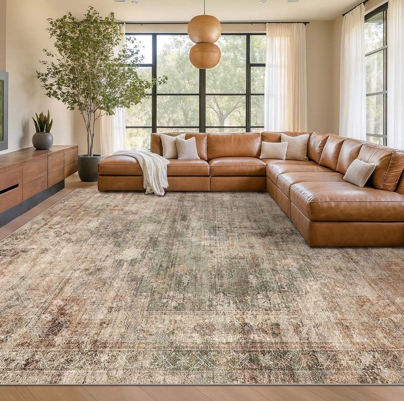 Floor Rugs 8x10 Washable Soft Stain Resistance Vintage Medallion - photo 2