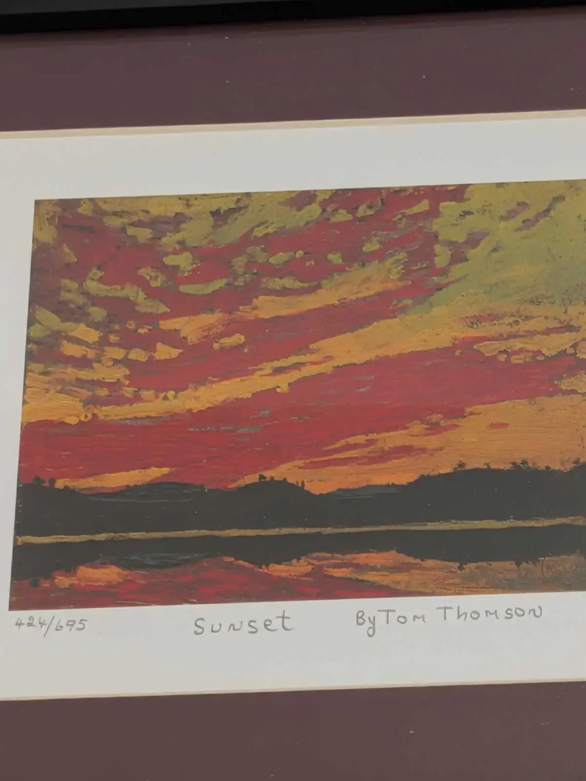 Tom Thomson Sunset Framed Print - photo 2