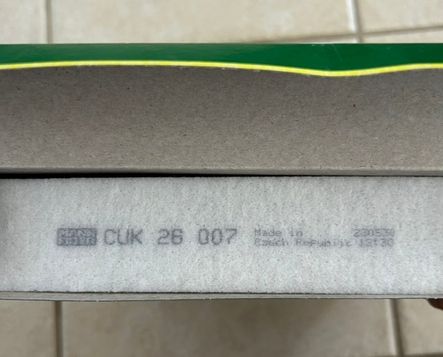 MANN CUK26007 Cabin air filter - photo 2