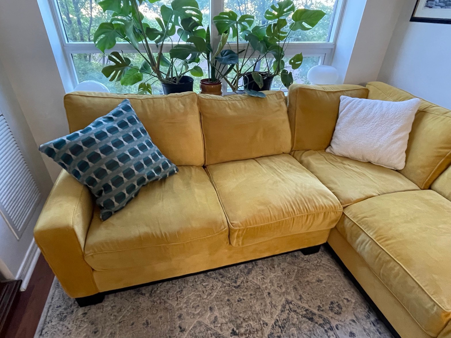 Jonathan Louis L-Sectional, 92x92, Mustard - photo 3