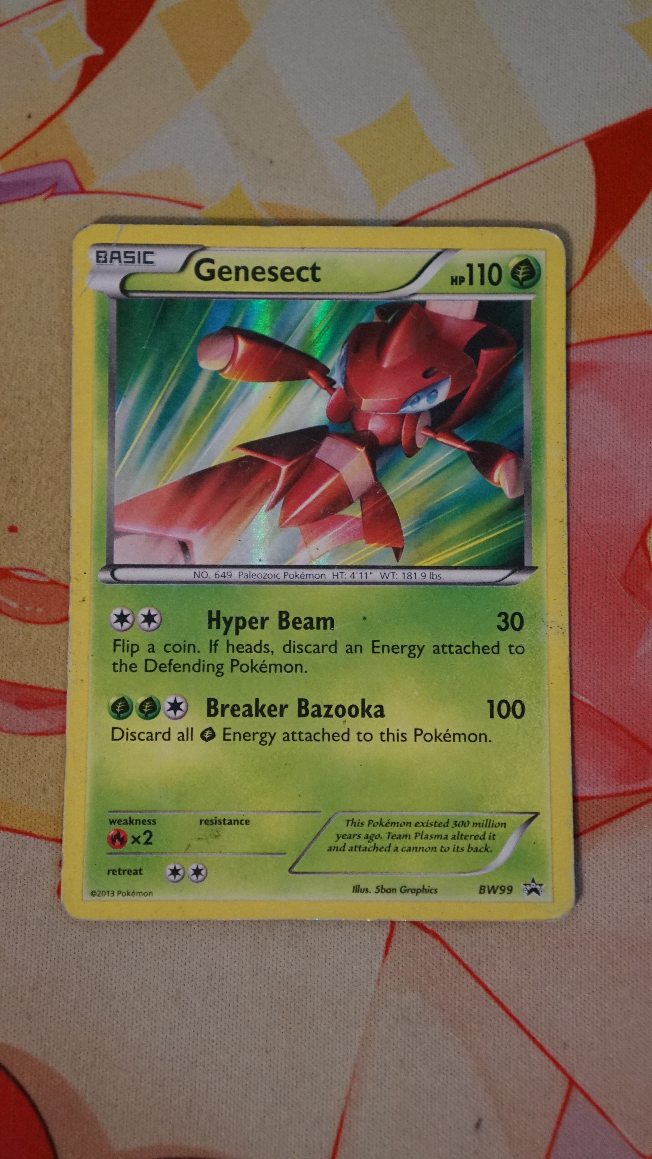 Pokemon Genesect BW99 BW Promo Holo DMG - photo 3