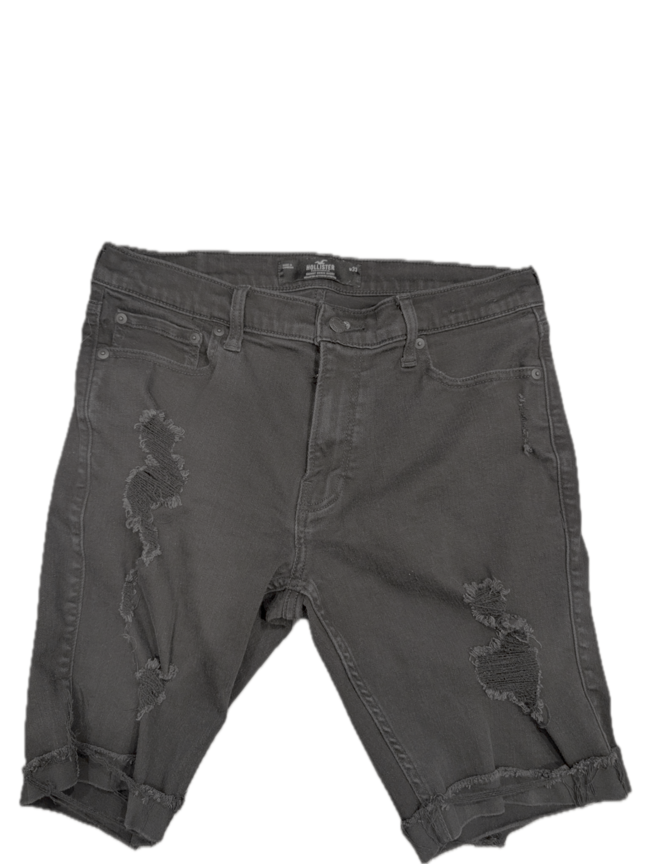 Hollister Black Distressed Denim Shorts
