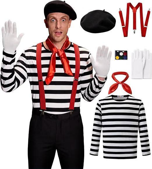 Men’s 6-Piece Mime Costume