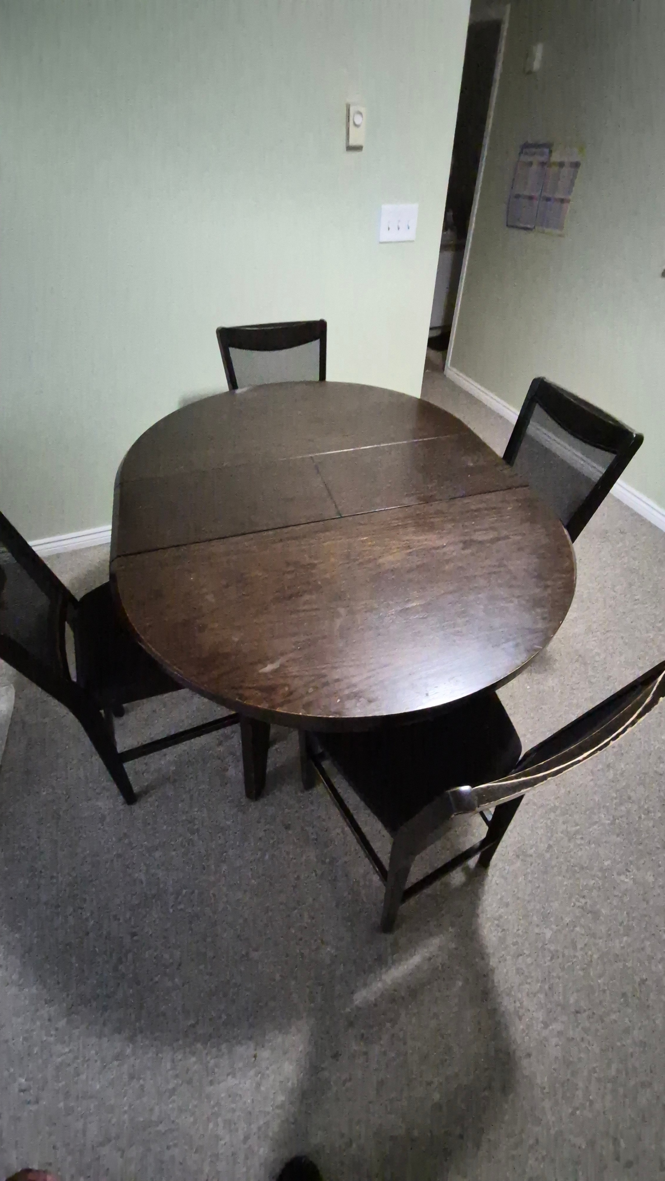 Round Wood Dining Table with 4 Chairs