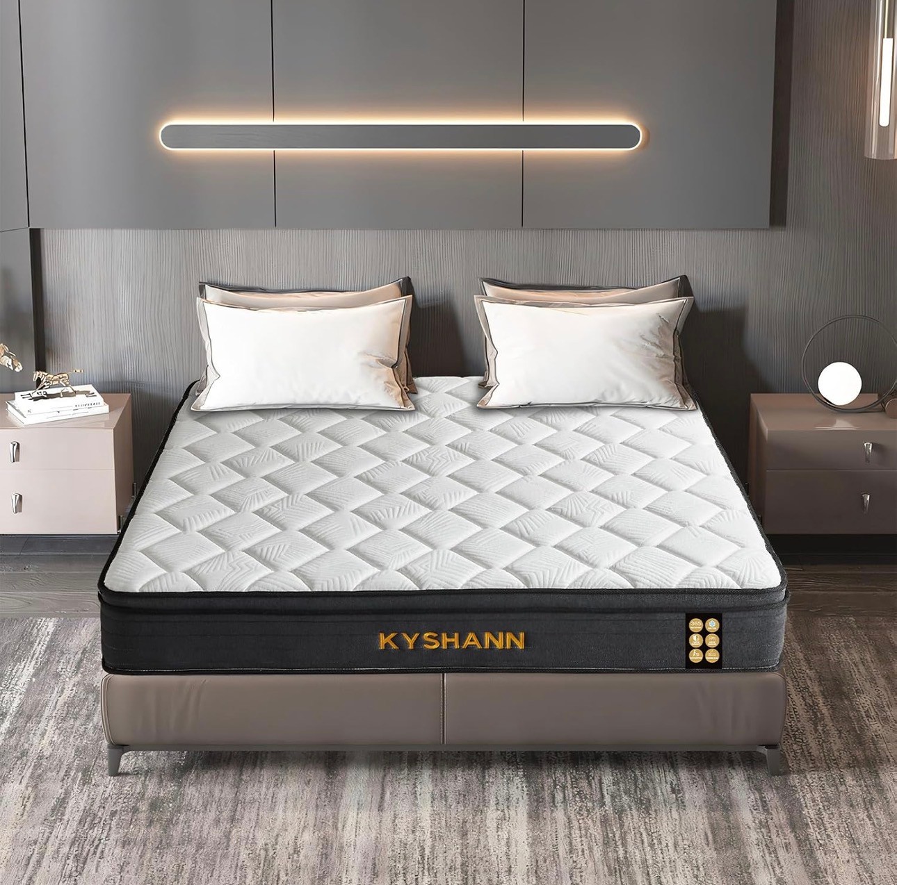 SEALED: Queen 12" Memory Foam Spring Mattress Medium Firm - photo 3