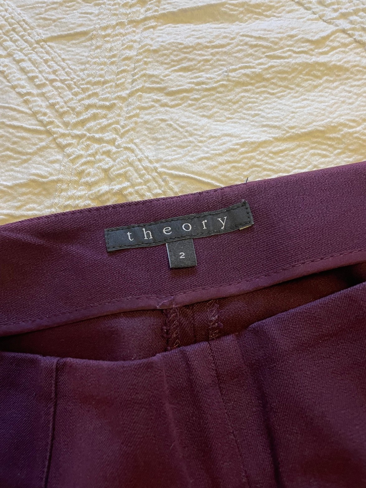 Theory Purple Trousers Size 2 - photo 3