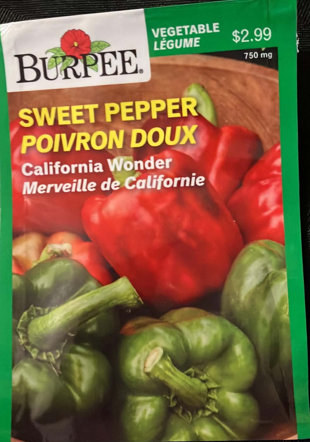 Sweet Pepper California Wonder Seeds