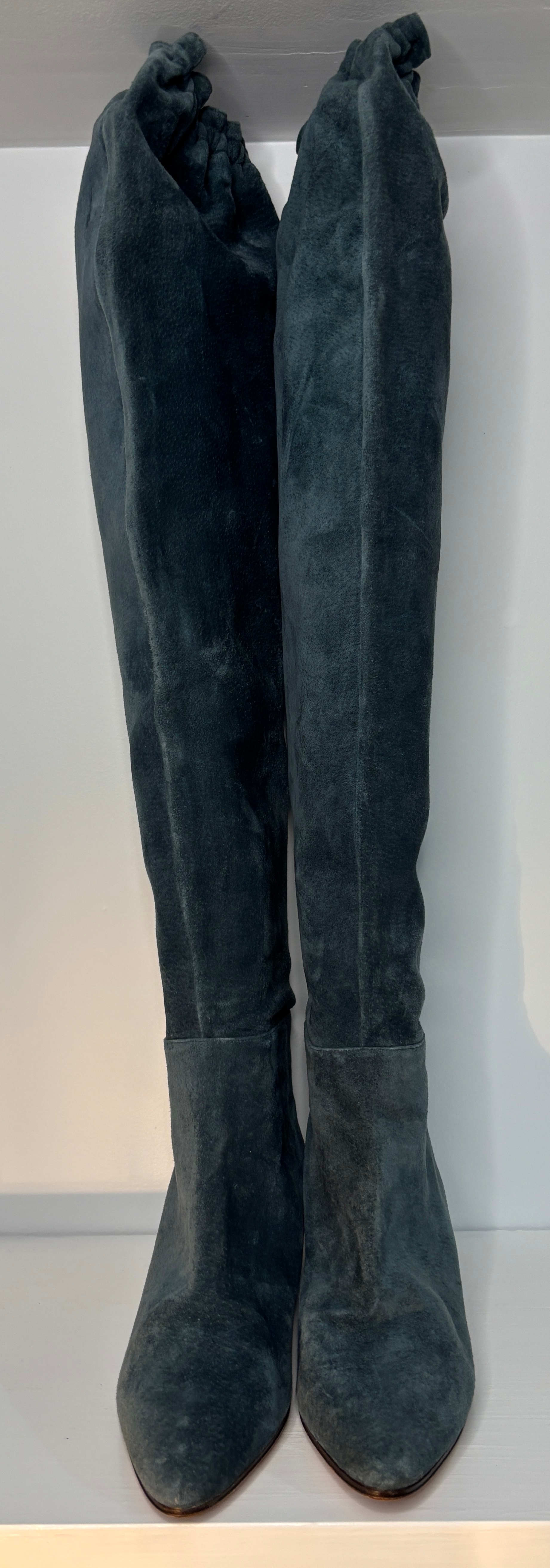 Vero Cuoio Italy Green Suede Women’s Knee High Boots 39 US8.5 - photo 3