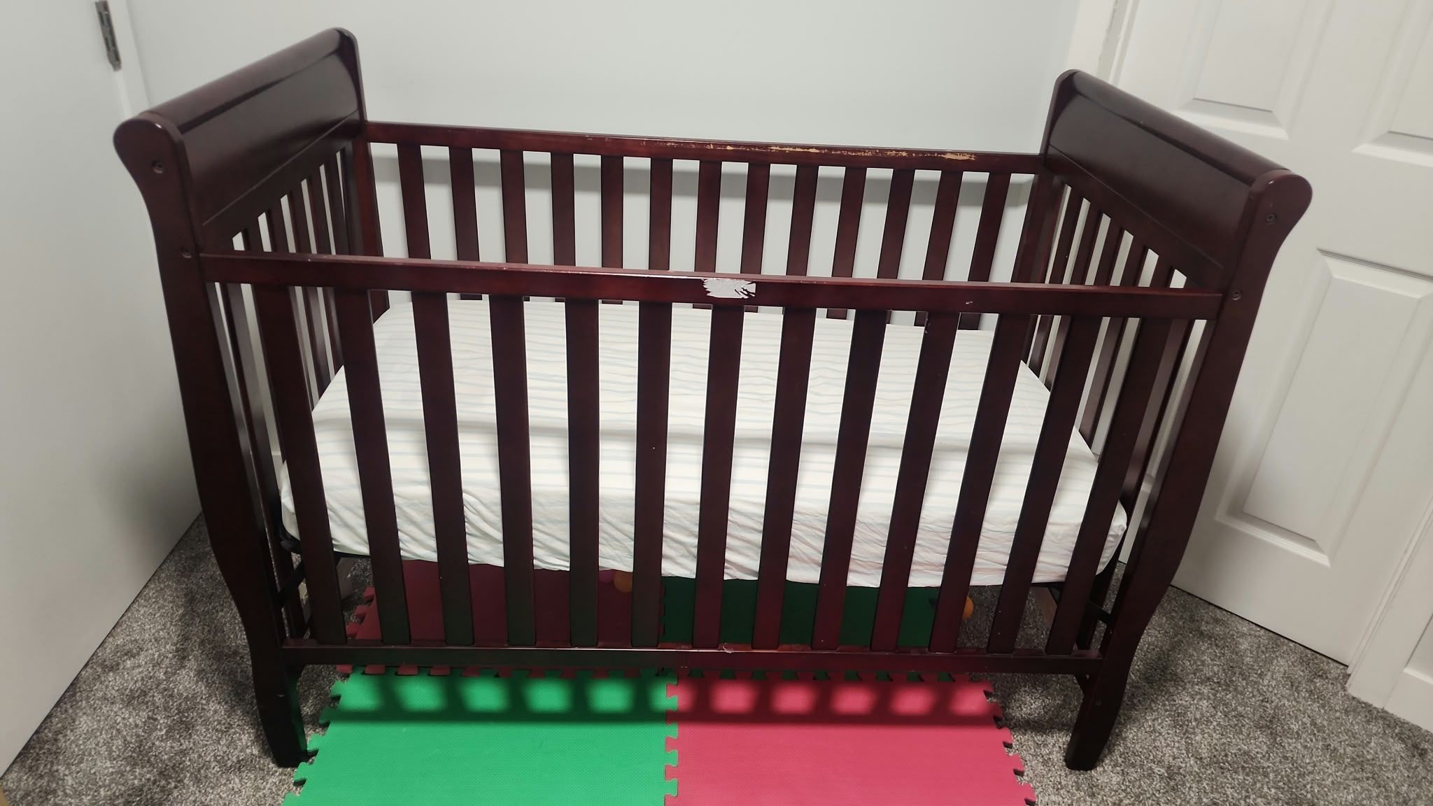 Dark Wood Baby Crib
