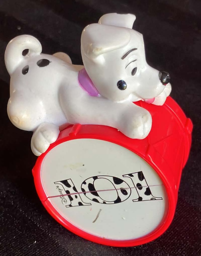 McDonalds Disney 101 Dalmatians Dog on Drum Toy - 2 1/2 Inches