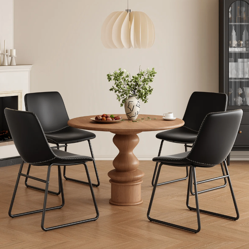 Black Dining Chairs with Metal Frame (Set of 4) - New in box - photo 5