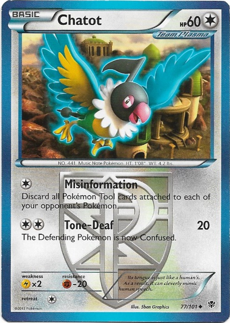 Pokemon Chatot 77/101 Plasma Blast LP
