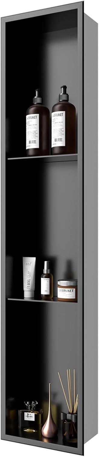 APPASO Matte Black Shower Niche 8" x 36"