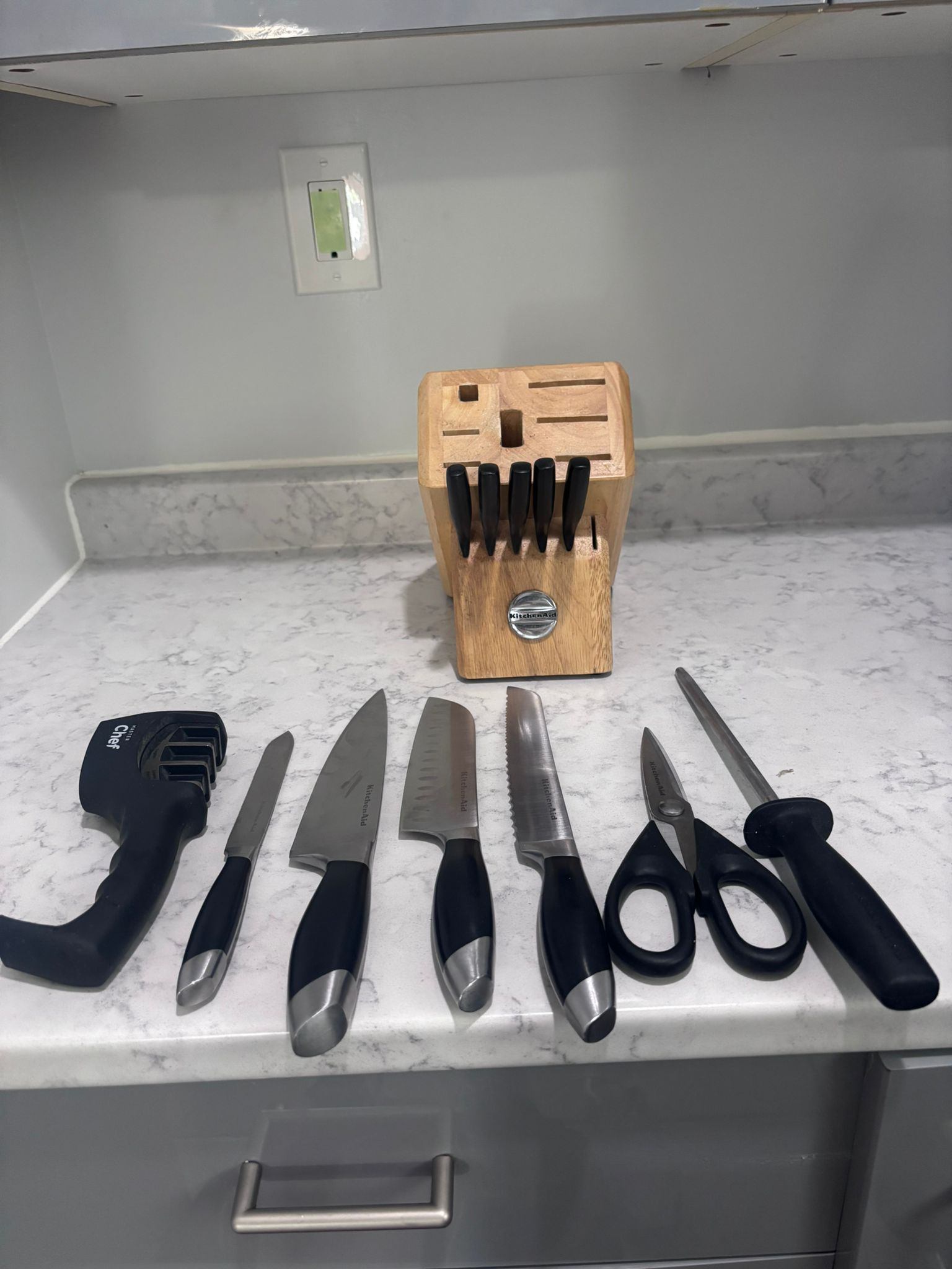 KitchenAid Knife Set with Block and Sharpener