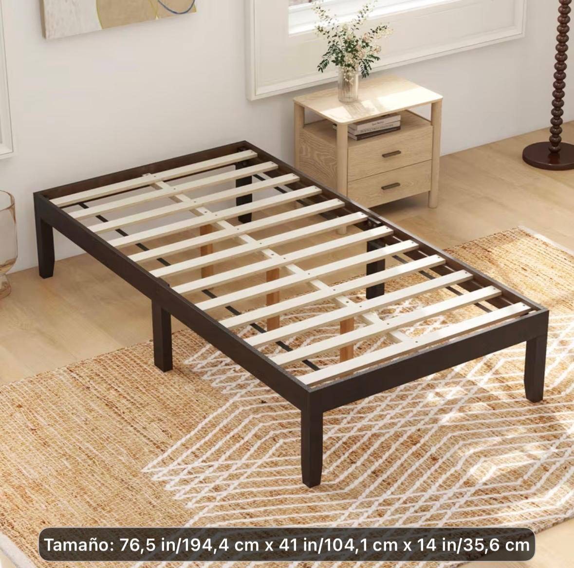 Solid Wood Twin Bed Frame - photo 2