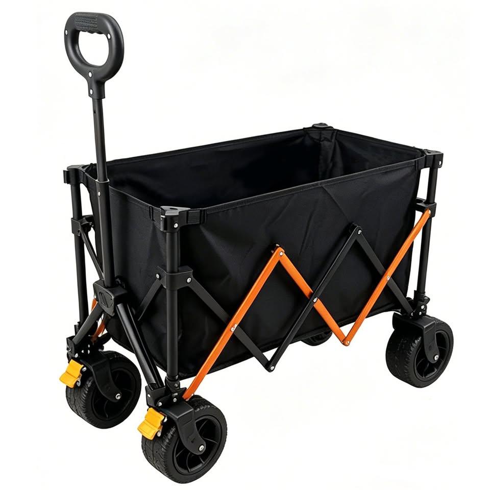 Folding Wagon – 360 lb Capacity, Swivel Wheels & Brakes