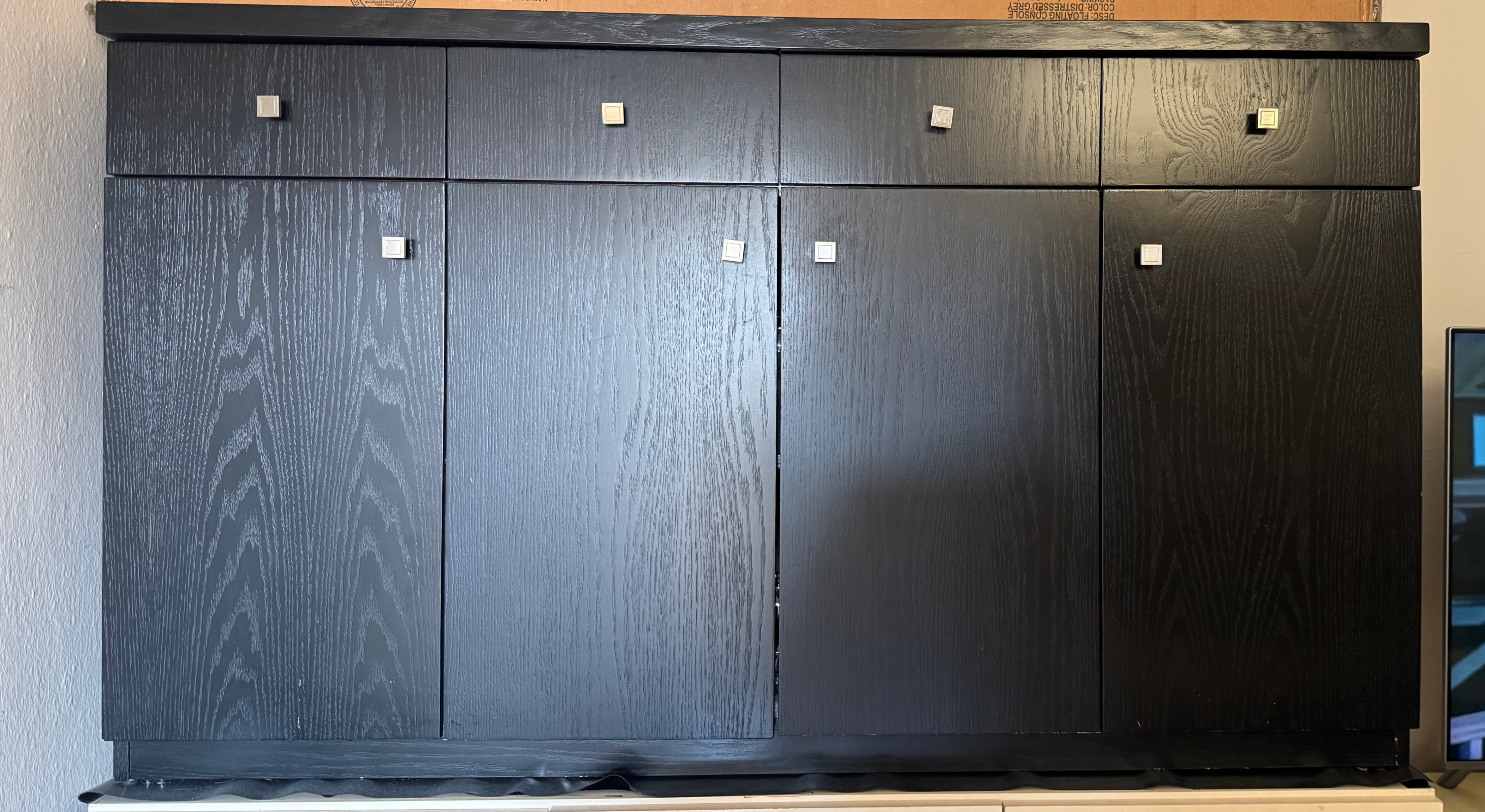 Dinning Buffet Oak Wood Black Finish by Gothic Cabinet Craft