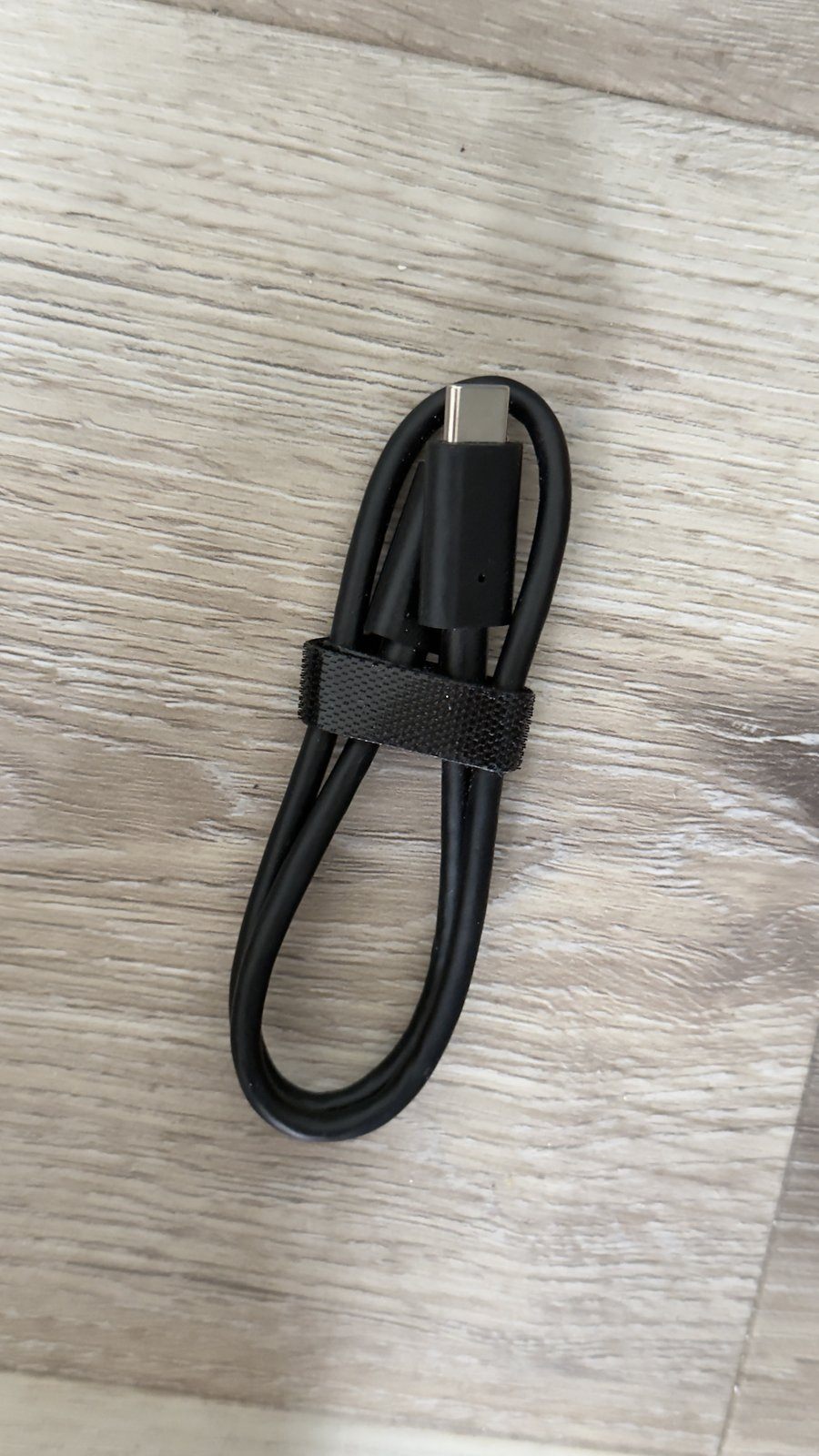 2 USB-C to USB-C Cables – Short, Black, with Velcro Ties - photo 3