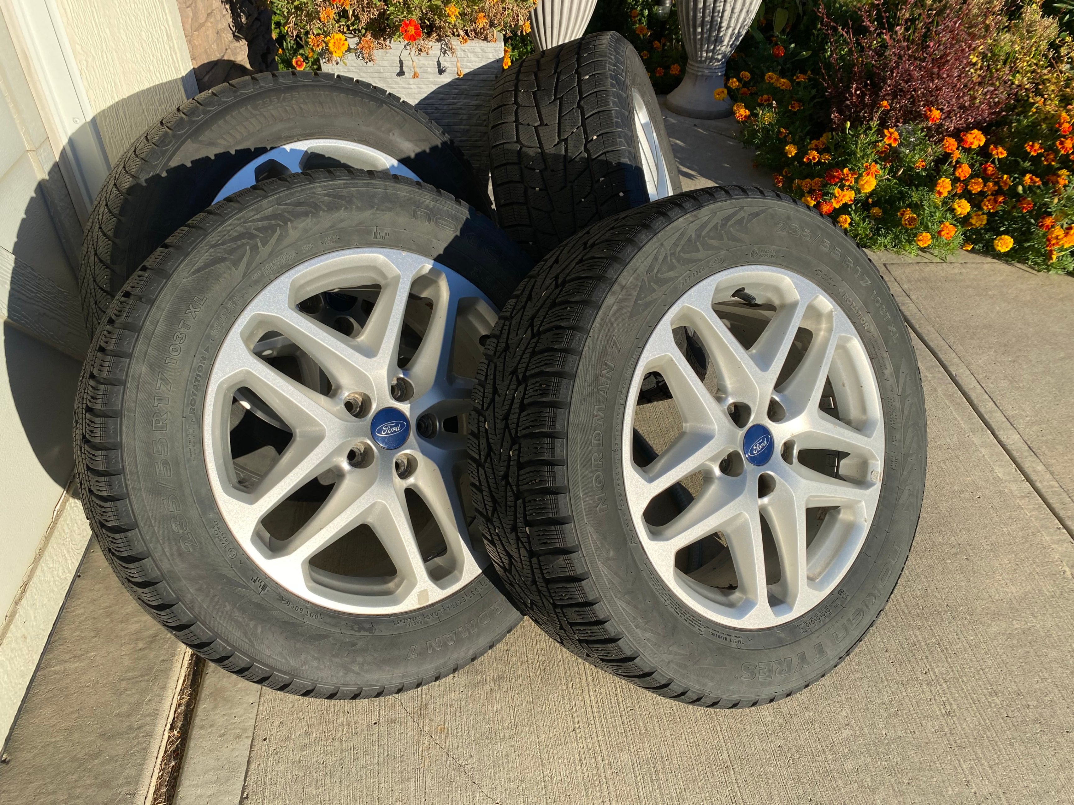 235 55 R17 – Winter Tires on Alloy Rims – 5x108 Bolt Patn – $650 - photo 2