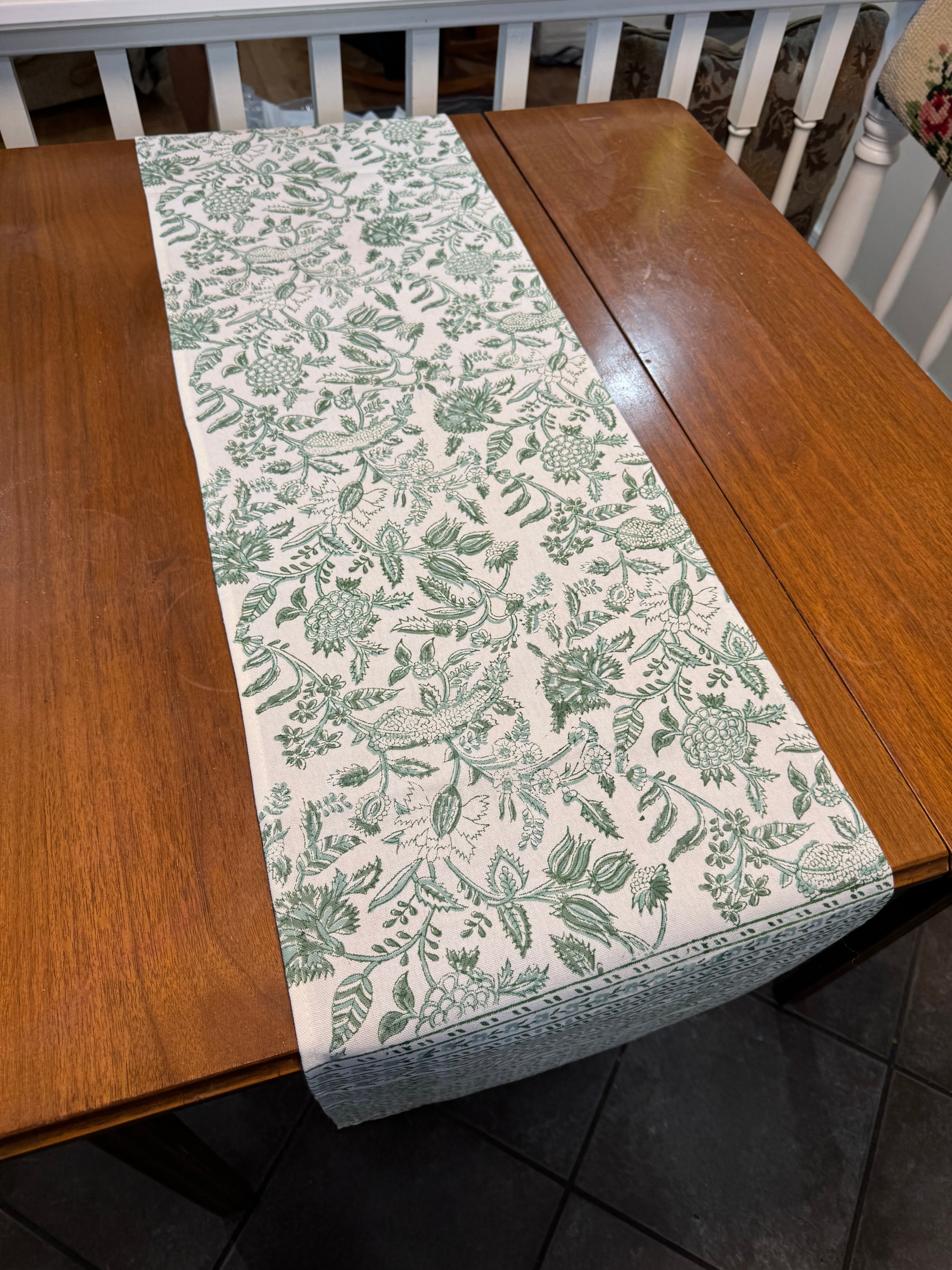 Brand New - Floral Cotton Table Runner (20" x 60") - Steal Deal - photo 2