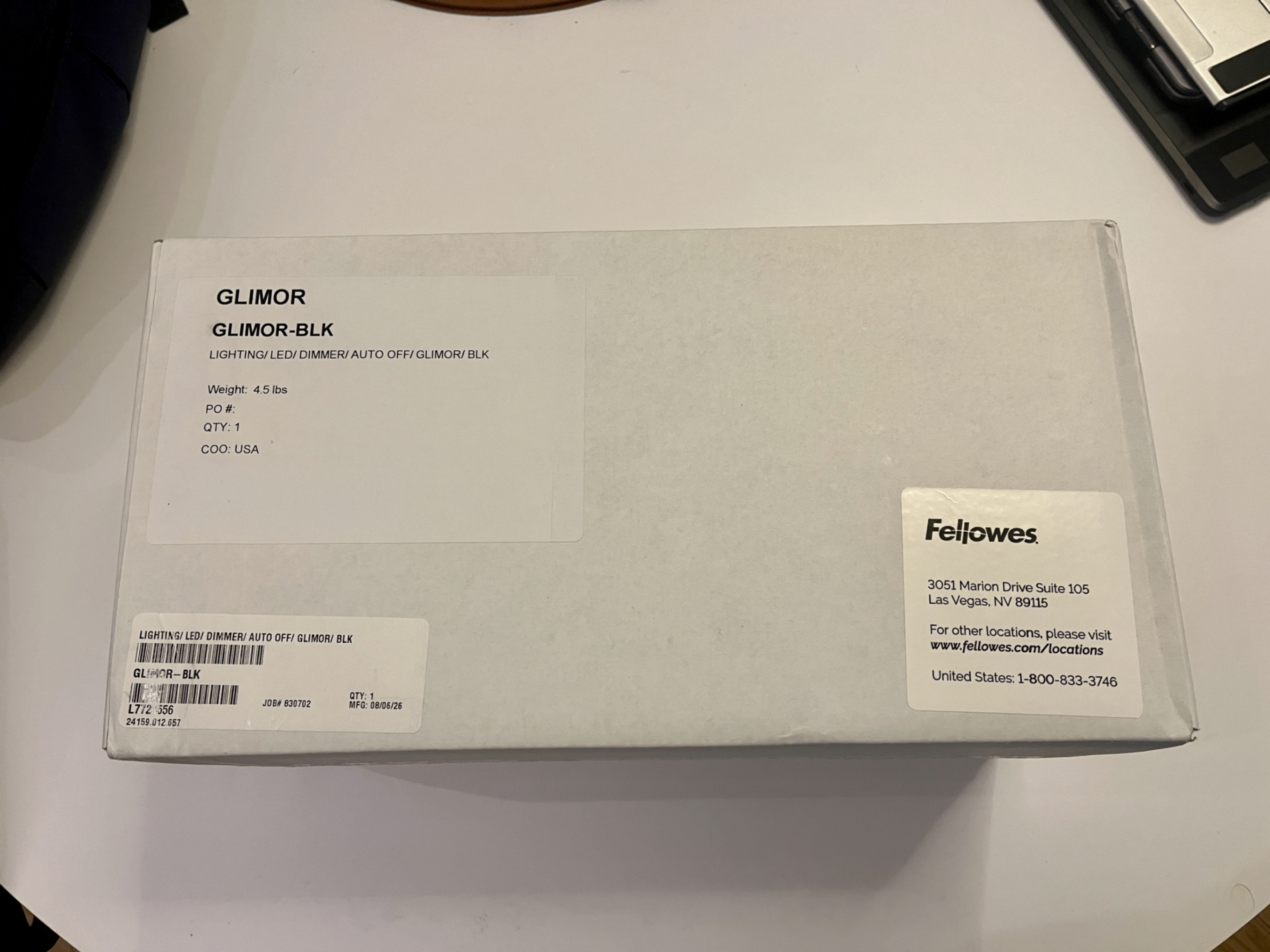 Fellowes Glimor LED Table Lamp — Brand New in Box (Black) - photo 3