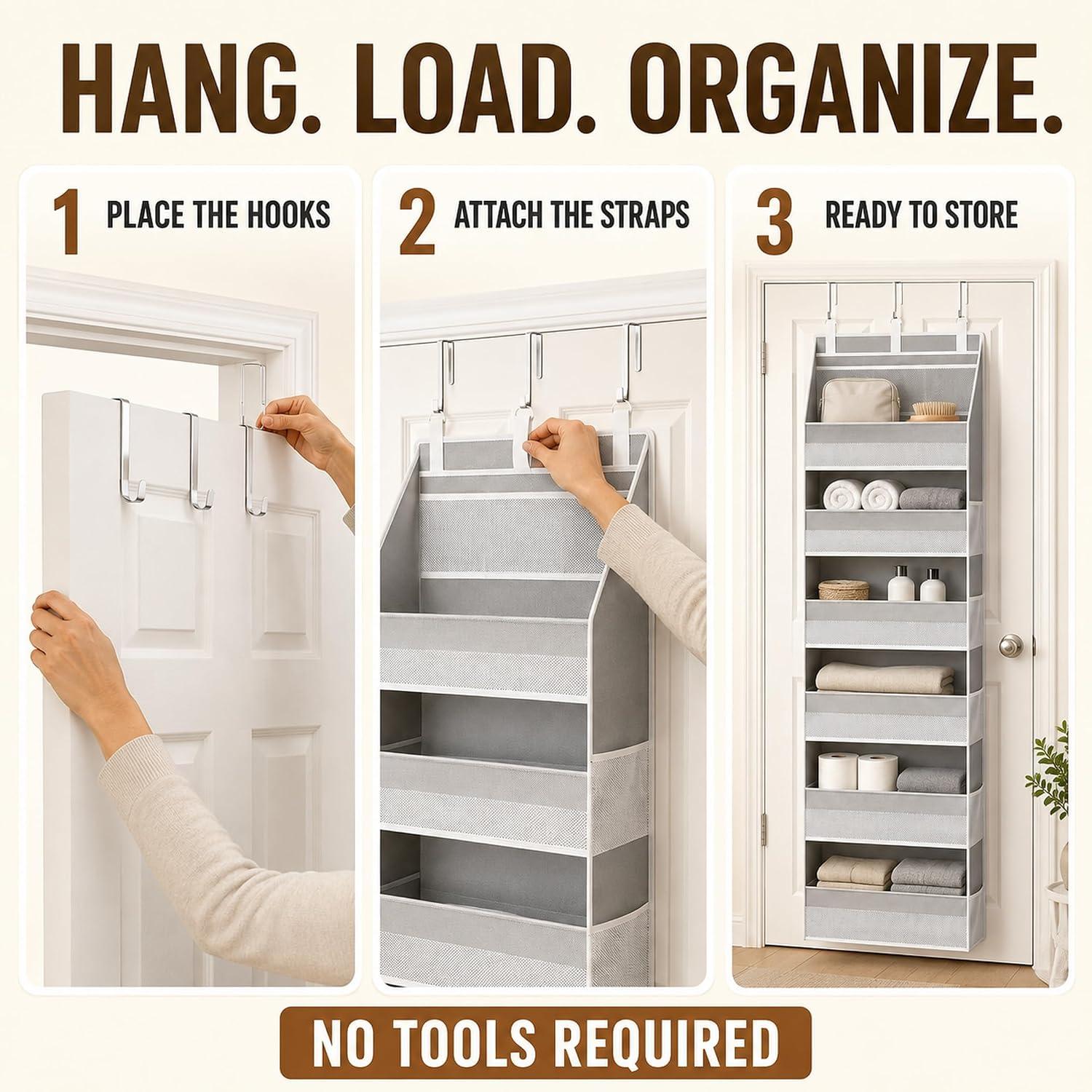 NEW~ 6-Tier Over-the-Door Organizer – 16 Pockets - photo 3